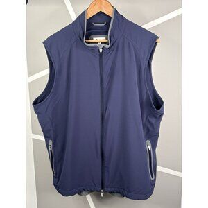 Peter Millar Crown Sport Vest Men’s XL Full Zip Stretch Navy Blue Golf